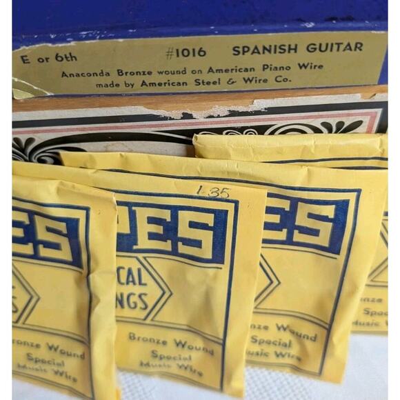Mapes Set of Guitar Strings E or 6th Bronze Wound #1016 Original Box - Picture 2 of 5
